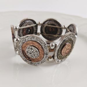 🖤3 for 25🖤Silver Copper Circles Stretch Bracelet